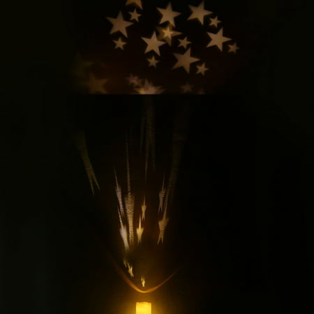 

LED Candle Projector Lamp Starry Sky Indoor Light Decorative Romantic Night Light with (Ivory Warm White)