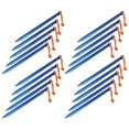 thumbnail image 2 of Estacas para carpas resistentes en forma de V con cuerdas, de 9 pulgadas, para exteriores, de color azul, paquete de 20, 2 of 8