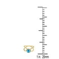 thumbnail image 5 of AoneJewelry 0.85 Carat 6MM Round Blue Topaz and Diamond Ring In 10K Solid Rose, White & Yellow Gold, 5 of 5
