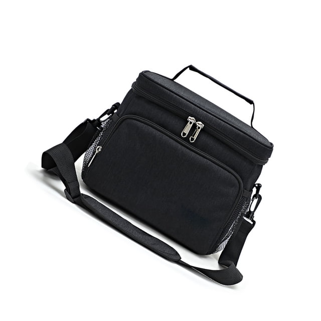 Advancent Bolsa de almuerzo con correa para el hombro, bolsillo de mantenimiento fresco, bolso de Picnic aislado, contenedor de alimentos para bebidas, Cocina y Comedor Negro Advancent HA067208-01