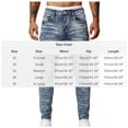 thumbnail image 3 of Stamzod Mens Ripped Jeans Casual Straight Fit Denim Pants with Pocket Fashion Streetwear Stretch Skinny Jeans Light Blue-5 M, 3 of 7