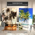 thumbnail image 2 of Oriental Furniture 6 ft. Tall Sunset Palms Canvas Room Divider - 3 Panel, 2 of 7