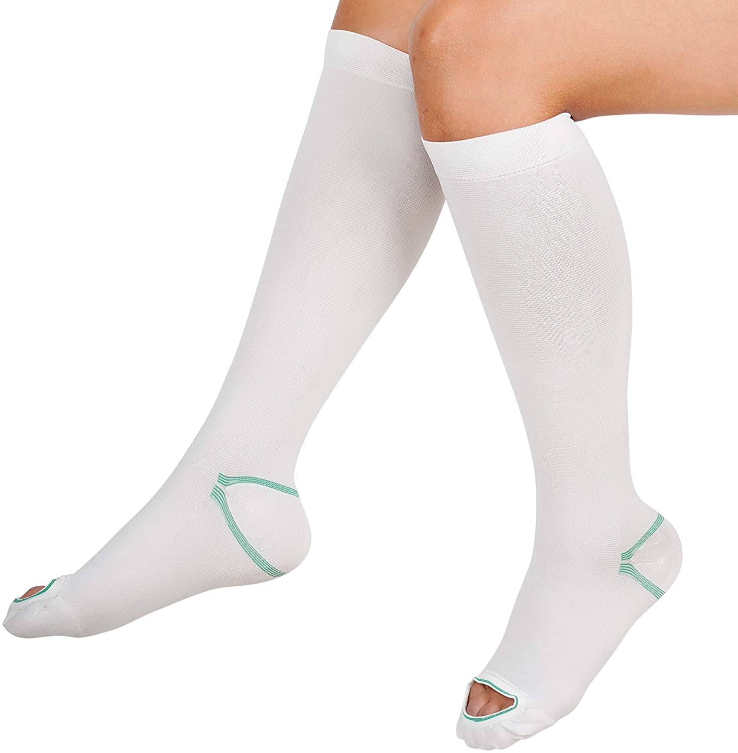Anti Embolism Compression Stockings, Knee High Unisex Ted Hose Socks 15 ...