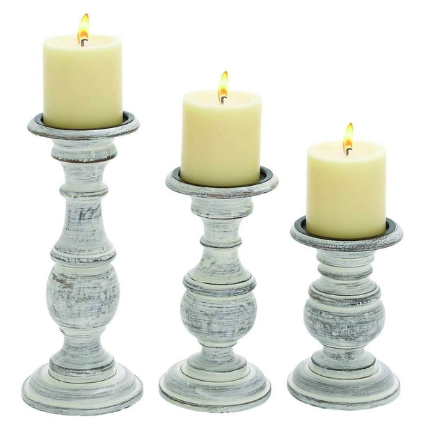 3-Pc Candle Holder in White Paint Finish - Walmart.com - Walmart.com