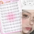 thumbnail image 1 of 10 Rows Of Glue-free Lower Eyelashes For Beginners Easy To Use Transparent Stem No Glue Natural, 1 of 8