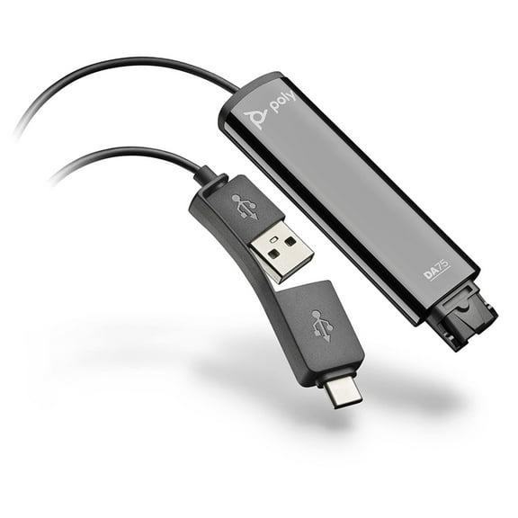 Poly DA75 USB to QD Black Adapter TAA