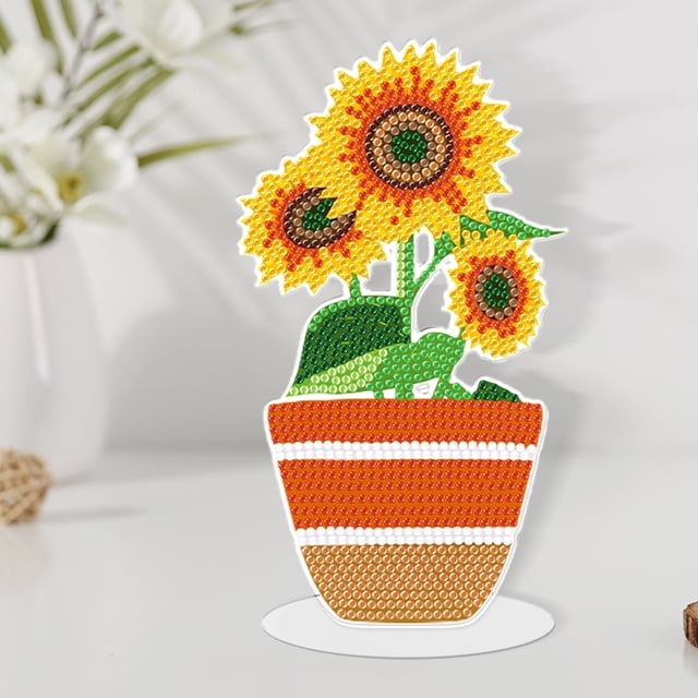 Adorno de perforación de punto DIY, artesanía, flor acrílica, decoración del hogar, regalo para niños JShteea El nuevo