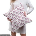 thumbnail image 5 of Ambesonne Rabbit Fabric by the Yard Upholstery, Sleeping Bunny Faces Hearts, 1 Yard, Pale Fuchsia and Soft Pink, 5 of 5