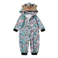 thumbnail image 3 of Odeerbi Christmas Onesie Pajamas for Family Holiday Sleep Jumpsuit Long Sleeve Family Christmas Pajamas Matching Sets Infant Fashion Lattice Print Plush Jumpsuit Sleepwear PJs Set Blue, 3 of 5