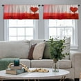 thumbnail image 4 of LALILO Kitchen Curtain Valance Tree Love Red Heart Shaped Rod Pocket Window Curtain 52"x 18" Set of 2, 4 of 5