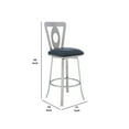 thumbnail image 5 of 30 Inches Leatherette Barstool with Oval Cut Out, Silver, 5 of 5