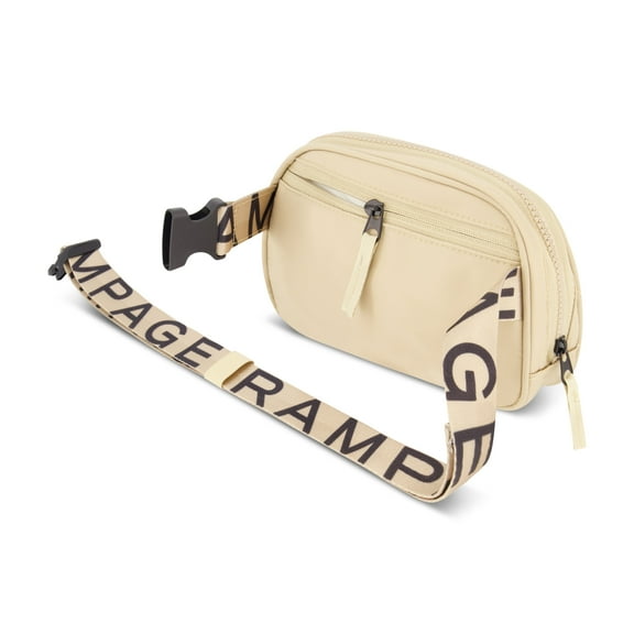 Rampage Women's Fashion Nylon Belt Bag - Travel Waist Pack, Trendy Fashionable Fanny Packs For Women , Crossbody Belt Bags, Beige