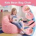 thumbnail image 2 of Fulsmile 2.5Ft Bean Bag Chair for Kids with Memory Foam Filling, Kid Cozy Plush Chair Detachable Soft Cover for Bedroom Living Room Play Room, Plush Pink, 2 of 8