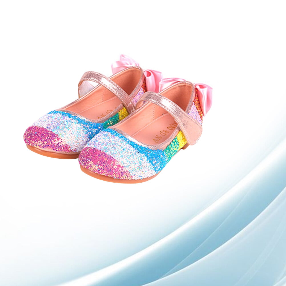 1 Pair of Fashion Sequin Shoes Shiny Dance Shoes Sole Shoe Round Head Shoes for Kids Children Size 30 Walmart