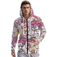 thumbnail image 2 of Kuromi And My Melody Zip-Up Hoodie Pullover Hooded Long Sleeve Sweatshirts Tops Blouse with Pocket for Mens Womens, 2 of 8