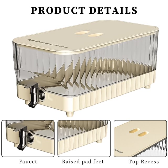 Refrigerador Hervidor Frío Dispensador de bebidas heladas de 5,3 l Refrigerador de cocina de gran capacidad Hervidor frío (B) Tmvgtek Libre de BPA