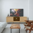 thumbnail image 4 of Gennaro 58 in. Farmhouse 3-Storage Sliding Door TV Stand Fits TVs up to 65 in. with Cable Management, Oak, 4 of 8