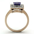 thumbnail image 3 of Luxe Jewelry Designs Women's Rose Gold Ion Plated Stainless Steel Engagement Ring with Tanzanite CZ, 3 of 4