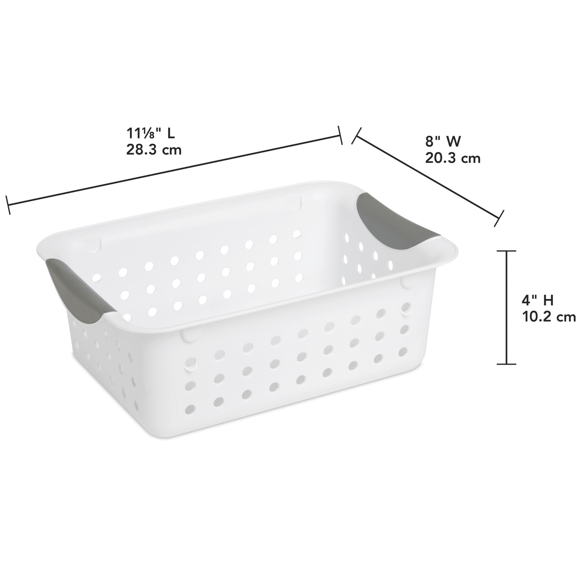 Sterilite Small Ultra™ Basket, Open Plastic Storage Bin, Versatile Organization Solution, White, 12 Count