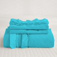 thumbnail image 3 of D.N.G. BEDDINGS Luxurious 1 Piece Double Ruffle Duvet Cover With Zipper Closure, 100% Egyptian Cotton, 800 Thread Cotton Twin/Twin XL Size Turquoise Blue Solid, 3 of 6