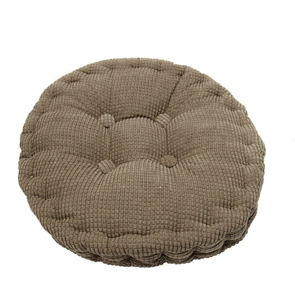 PiccoCasa Home Office Corduroy Round Shape Sofa Floor Chair Cushion Pads Pack of 2, Coffee Color