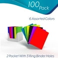 thumbnail image 6 of E-Clips USA Assorted Pocket Folders & File Folders with 3 Punched Holes, 100-Pack, 6 of 6