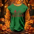 thumbnail image 2 of Yuncity Kids T-Shirts Boys Girls Halloween Letter Graphic Print Raglan Long Sleeve Tees Fall Casual Outdoor Holiday Tops Size 4-5 Years, 2 of 4