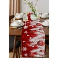 thumbnail image 2 of Hokiten Table Runners 72 Inches Long Dress Scarves, Red Christmas Farmhouse Kitchen/Dining Table Runner, Coffee Tablerunners, Xmas Balls Snowflake Silver Pine Needles 14x72 Inch, 2 of 7