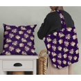 thumbnail image 5 of Soimoi Purple Poly Georgette Fabric Leaves & Grandiflora Roses Floral Decor Fabric Printed Yard 52 Inch Wide, 5 of 5