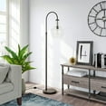 thumbnail image 2 of Evelyn&Zoe Verona Arc Floor Lamp with Glass shade in Blackened Bronze/Seeded, 2 of 11