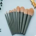 thumbnail image 1 of Nvzi Juego de brochas de maquillaje, 10 piezas, kit de brochas de maquillaje de viaje, brochas cosméticas para rostro, base, rubor, sombra de ojos (verde), 1 of 4