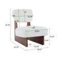thumbnail image 6 of Leumius Set of 2 Modern Lounge Chair with Polyester Upholstery, Sturdy Wood Base With Walnut Finish, Minimalist and Stylish Accent Seating for Living Room Bedroom Office Beige+Walnut, 6 of 6