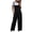Black, variant on Rbaofujie Women's Casual Overalls Summer Shorts Cotton Linen Jumpsuits Rompers with Pockets White