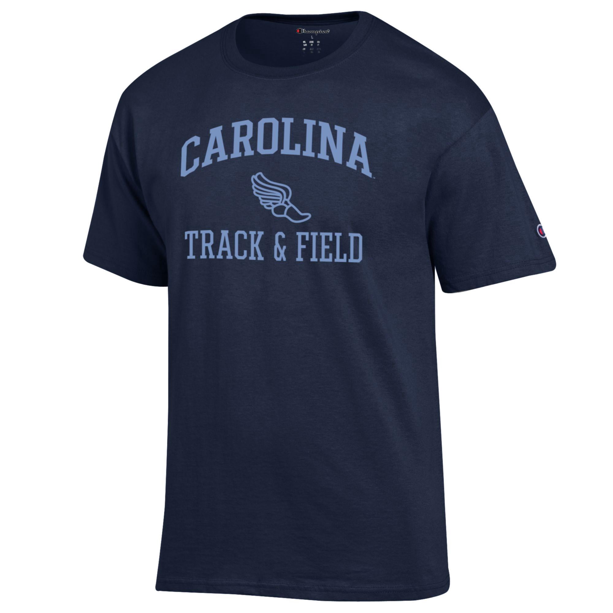Men's Champion  Navy North Carolina Tar Heels Track & Field Icon T-Shirt