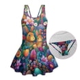 thumbnail image 3 of FOR U DESIGNS Girls One Piece Swimsuit with Skirt Sleeveless Summer Swimwear Skirted Bathing Suit Easter Decor for Kids 3-13 Years, Rabbit Easter Egg Flower, 3 of 7