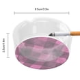 thumbnail image 2 of Round Glass Ashtray 8.5×3.5in Non-Bubble Anti-Rolling Edge Smooth Not Hurt Hands For Living Room Bedroom Work Hotel Office Car Argyle Plaid Magenta_2, 2 of 8
