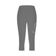 thumbnail image 4 of Spring Savings Clearance 2024! Womens Pants Slim Fit Slacks Base Trousers Leggings Pants Compression Slacks Straight Leg Trousers Printed Pants 3/4 Capri Trousers Tight Slacks Beach Lounge Pants, 4 of 4
