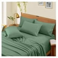 thumbnail image 2 of Extra Deep Pocket Queen Sheets - Fits Mattress 18-24 Inches Deep - 6 Pieces Hotel Luxury 1800 Thread Count Microfiber Sheet Set - Ultra Soft Green Queen Size Bed Sheets, 2 of 7