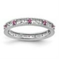 thumbnail image 2 of Auriga Fine Jewelry 925 Sterling Silver Created Pink Sapphire Ring for Women Size- 10, 2 of 4