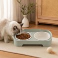 thumbnail image 5 of Double Bowl Pet Feeder 350ml Each Stays in Place for Cats and Small Dogs, Tilted Height Neck Care Removable Bowls, Stable Easy Clean Daily Feeding Station Indoor Gift, 5 of 7