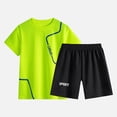 thumbnail image 2 of Leey-World Boys Summer Clothes Boys 2 Piece Athletic Outfits Short Sleeve Sport T-shirt and Shorts Summer Casual Clothes for 6-12 Years(Light Green,11-12 Years), 2 of 8