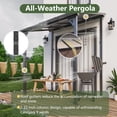 thumbnail image 6 of ALAULM 5 FT x 8 FT Pergola, Lean to Gazebo with Ground Anchor Sturdy Structure, Outdoor Gazebo with Sloped Roof, Galvanized Steel Metal Pergola, Wall Mounted Gazebo for Backyard Deck Tawny, 6 of 8