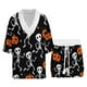 thumbnail image 5 of JHLZHS 80 S Outfits for Men Casual Men's Cartoon Prints Knitted Loose Short Sleeved Loose Shoulder Large V Neck T Shirt Shorts Set Mens 2 Piece Outfits All White Outfits for Men Formal, 5 of 7