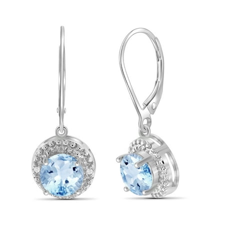 JewelersClub 3 1/5 Carat T.G.W. Sky Blue Topaz And White Diamond Accent Sterling Silver Drop Earrings