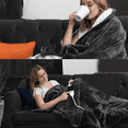 thumbnail image 5 of Luxurious Electric Heated Throw Soft Fleece Grey Over Blanket Digital Controller orange 130x150cm, 5 of 5