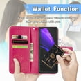thumbnail image 6 of Wallet Cover for Galaxy Z Fold 4, Clover Embossed Magnetic Closure Premium PU Leather [Folio Flip][Kickstand][Card Slots][Wrist Strap][Kickstand]Phone Cover for Samsung Galaxy Z Fold4 5G, Rose, 6 of 10