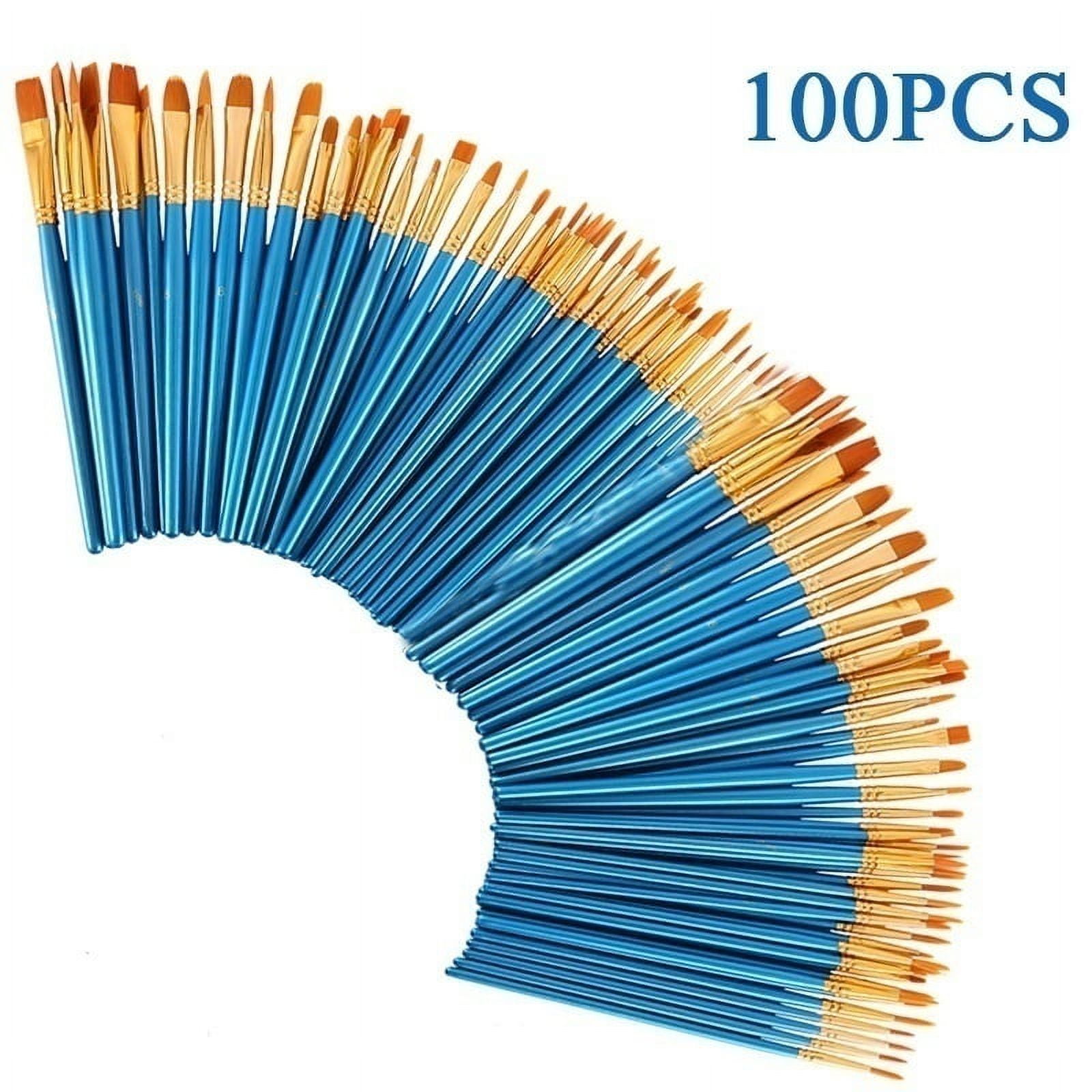 10pcs Nylon Wool Paint Brushes Wood Handle Oil Painting Brush Gouache Acrylic Oil Painting Brush for Students Artists Use (Rubylith), Size: 18.8X1.3cm