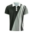 thumbnail image 4 of Goodtrade8 Mens Short Sleeve T-Shirts Office Collared Pullover Summer Casual Patchwork Slim Fit Outdoor Shirts for Men, 4 of 5