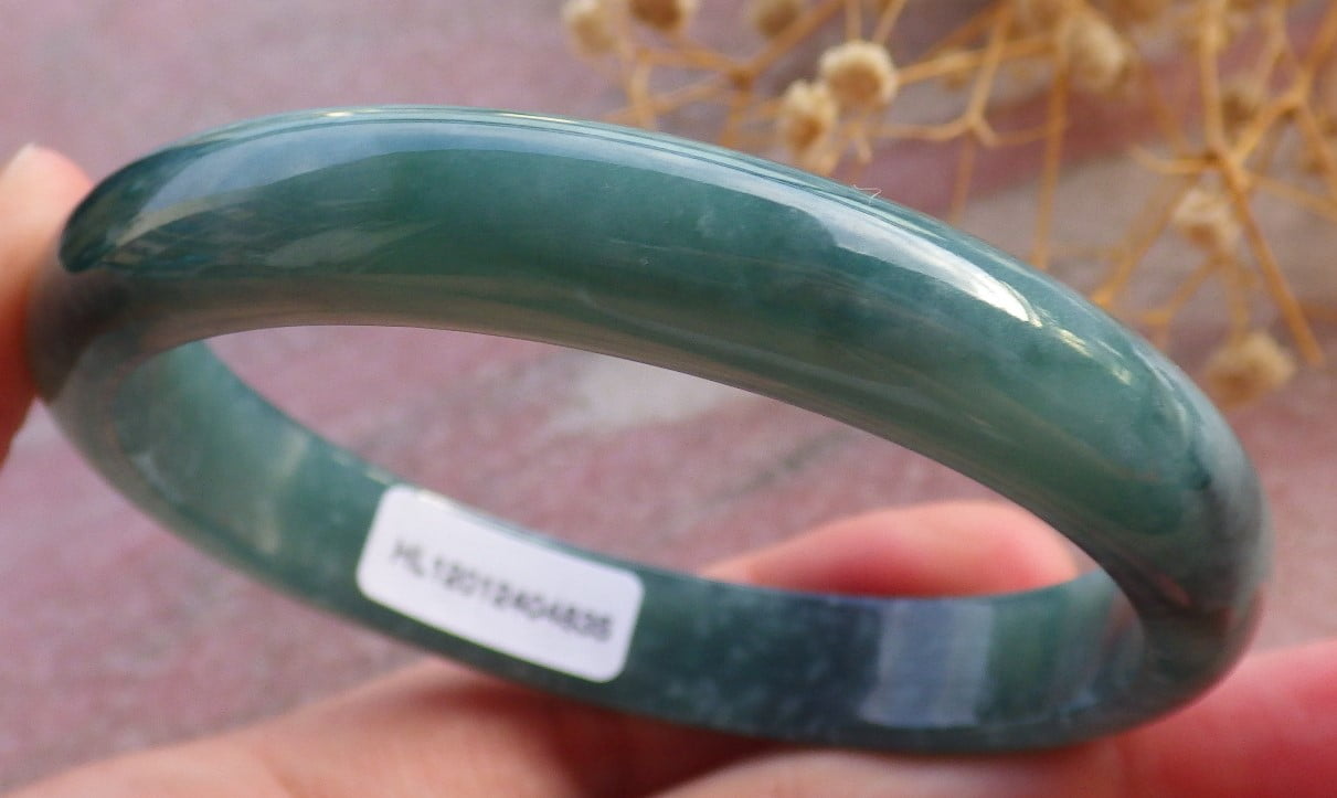 Icy Green Natural A JADE Jadeite Bangle Bracelet 60 mm 684211 TN
