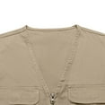 thumbnail image 4 of Men's Cargo Vest Casual Multiple Pockets Outdoor Work Vests Zipper Sleeveless V Neck Fishing Hiking Jacket Khaki XXXXL, 4 of 8